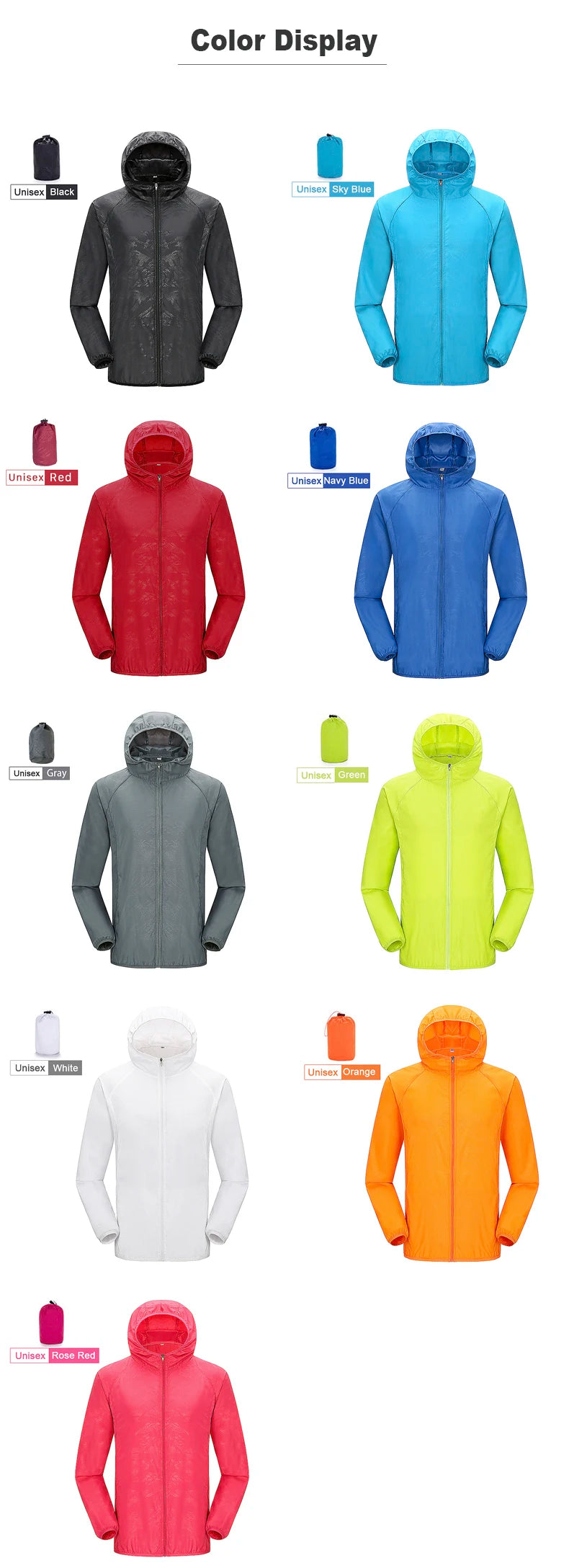 Unisex Waterproof Hiking Jacket – Quick-Dry Outdoor Windbreaker